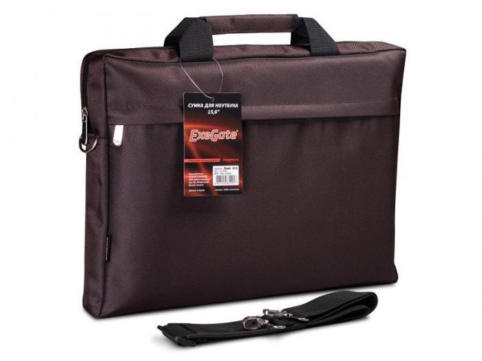 Сумка-чехол кейс для ноутбука 15.6 ноута ExeGate Start S15 коричневая с плечевым ремнем мужская деловая - фото 1 - id-p219685132