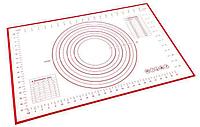Силиконовый антипригарный коврик для выпечки раскатки теста готовки пиццы BRADEX TK 0495 с разметкой