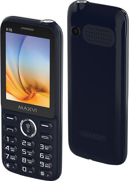 Кнопочный мобильный телефон MAXVI K18 синий - фото 5 - id-p219706075