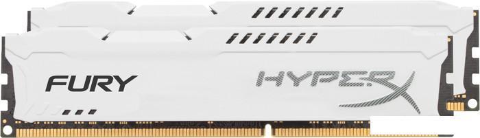 Оперативная память HyperX Fury White 2x4GB KIT DDR3 PC3-12800 HX316C10FWK2/8 - фото 1 - id-p219648291