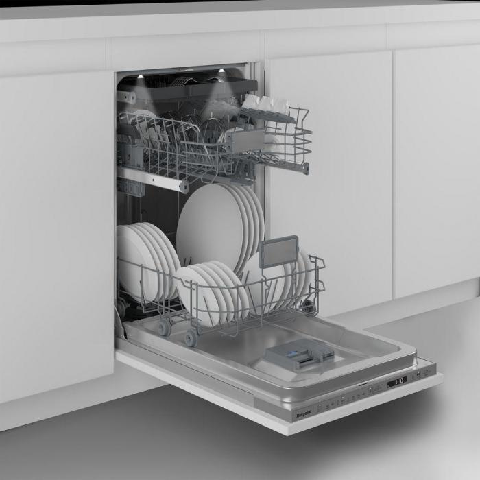 Встраиваемая посудомоечная машина HOTPOINT HIS 2D85 DWT, узкая, ширина 44.8см, полновстраиваемая, загрузка 11 - фото 2 - id-p219631592