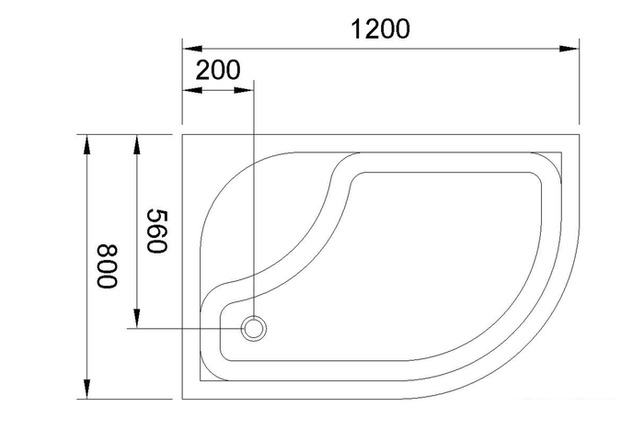 Душевой поддон Royal Bath RB8120BK-L 120x80, фото 2