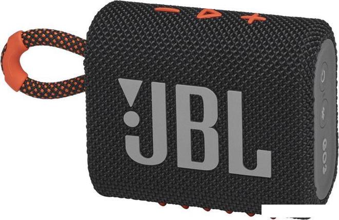 Беспроводная колонка JBL Go 3 (черный/оранжевый), фото 2