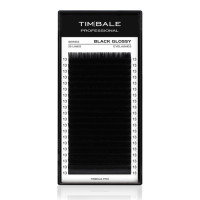 Ресницы чёрные TimBale Black Glossy, 20 линий (D+ 0.10 16 мм)