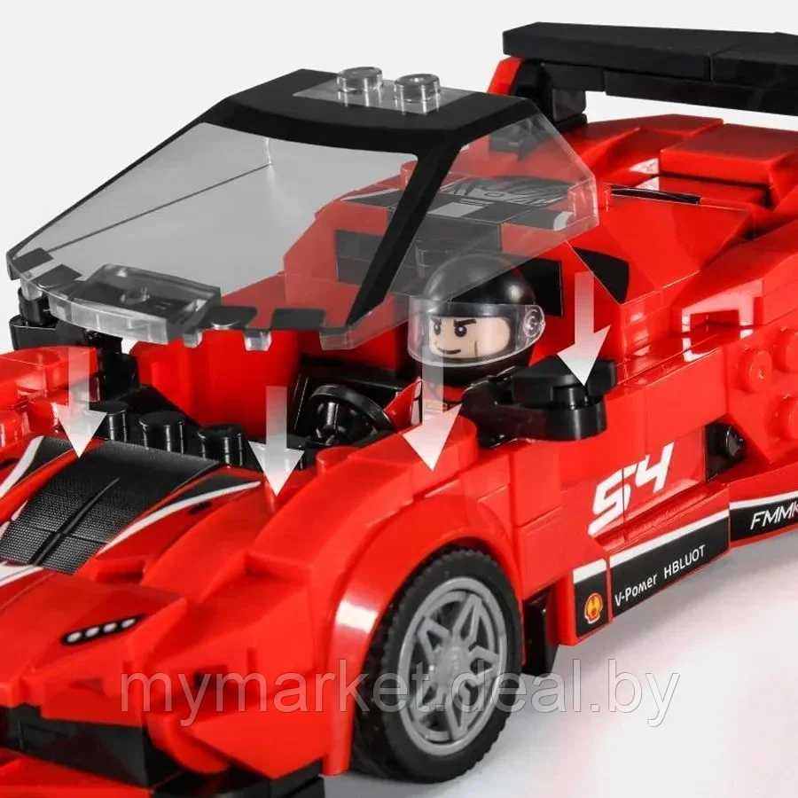 Конструктор для детей гоночная машина SEMBO "FERRARI FXX-K EVO" 330 деталей - фото 7 - id-p219785585