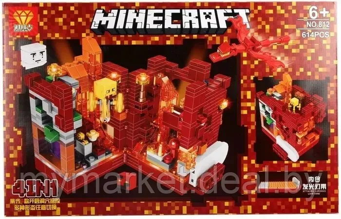 Конструктор Майнкрафт Красная крепость 4в1 614 деталей Minecraft - фото 3 - id-p219785594