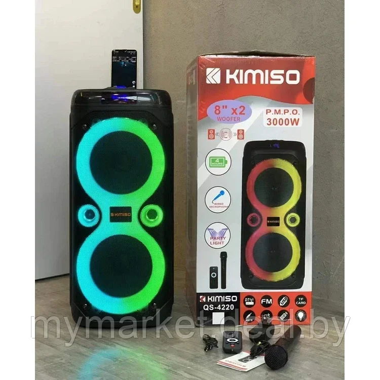 Акустическая колонка напольная Bluetooth с микрофоном KIMISO QS-4220 - фото 5 - id-p219785639