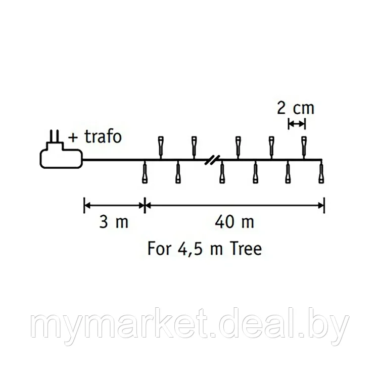 Гирлянда уличная светодиодная нить 40 м, 8 режимов, 2000 ламп теплый белый Luca Lighting - фото 8 - id-p219785667