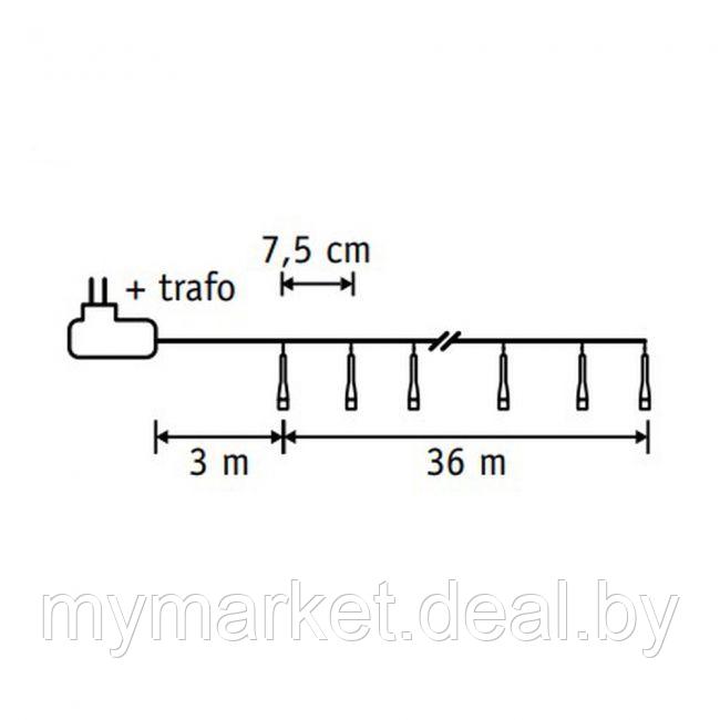 Гирлянда уличная светодиодная нить 36 м, 480 ламп теплый белый Luca Lighting с таймером - фото 7 - id-p219785669