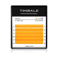 Ресницы неоновые цветные TimBale Neon Orange, Оранжевые, Микс 6 линий (C 0.10 07-12 мм)