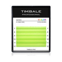 Ресницы неоновые цветные TimBale Neon Yellow, Жёлтые, Микс 6 линий (D 0.07 07-12 мм)