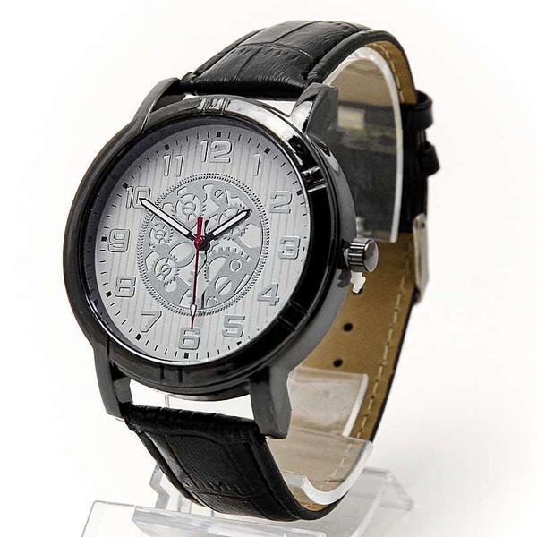 Мужские часы HONG RUI 7387 на ремешке из экокожи (черный и белый циферблаты) - фото 2 - id-p219786827