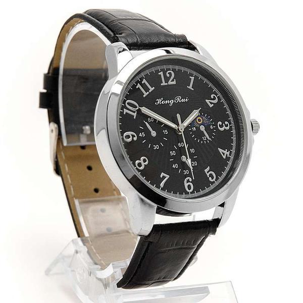Мужские часы HONG RUI 6031G на кожаном ремешке - фото 1 - id-p219786830