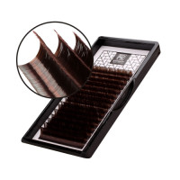 Ресницы коричневые BARBARA Горький шоколад, 16 линий (C 0.07 14 мм) - фото 1 - id-p192495003