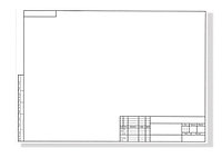 Форматка чертежная А3 со штампом и горизонтальной рамкой