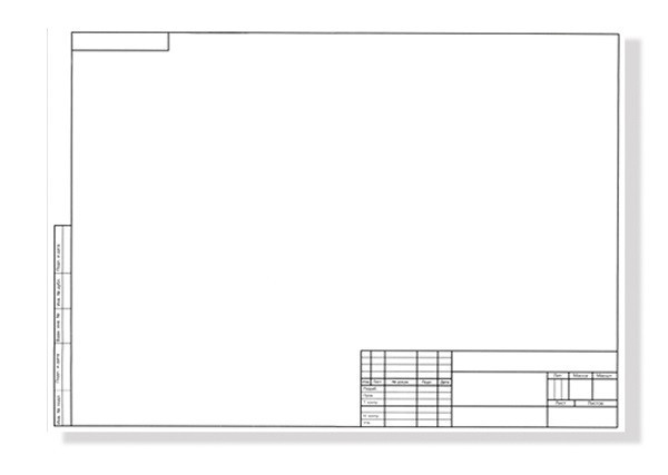 Форматка чертежная А3 со штампом и горизонтальной рамкой - фото 1 - id-p219784855