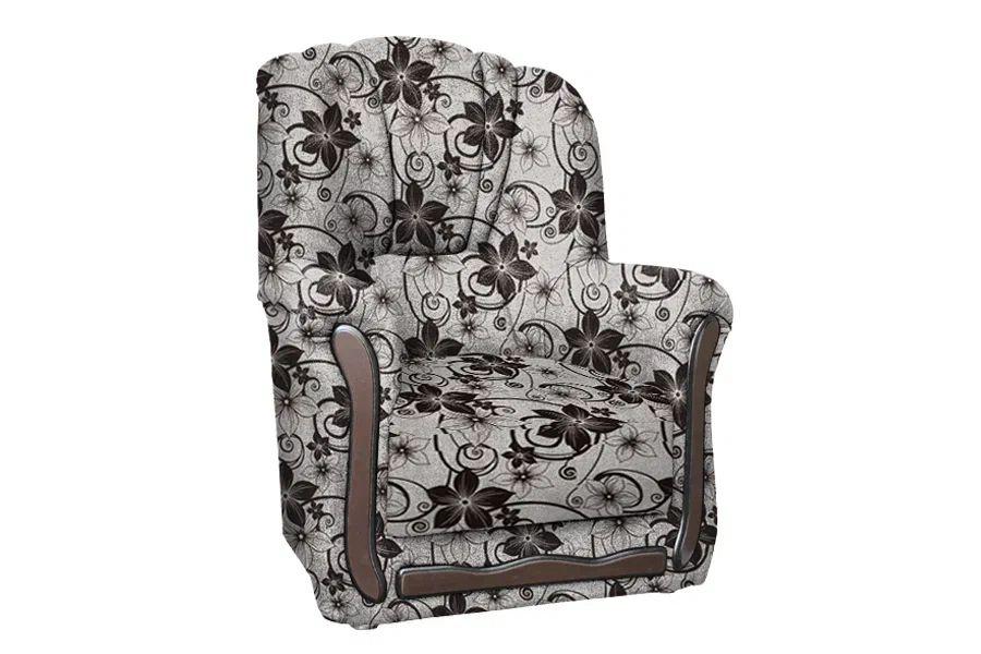 Анна-1 кресло (рогожка цветок крупный коричневый) - фото 1 - id-p75524668