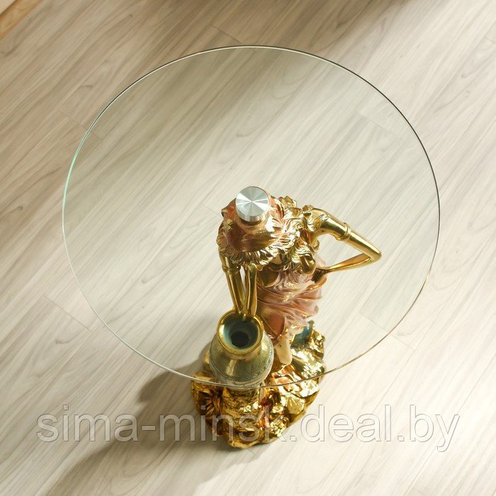 Стол декоративный "Девушка у вазы" золото 45х45х98 см - фото 5 - id-p219790054