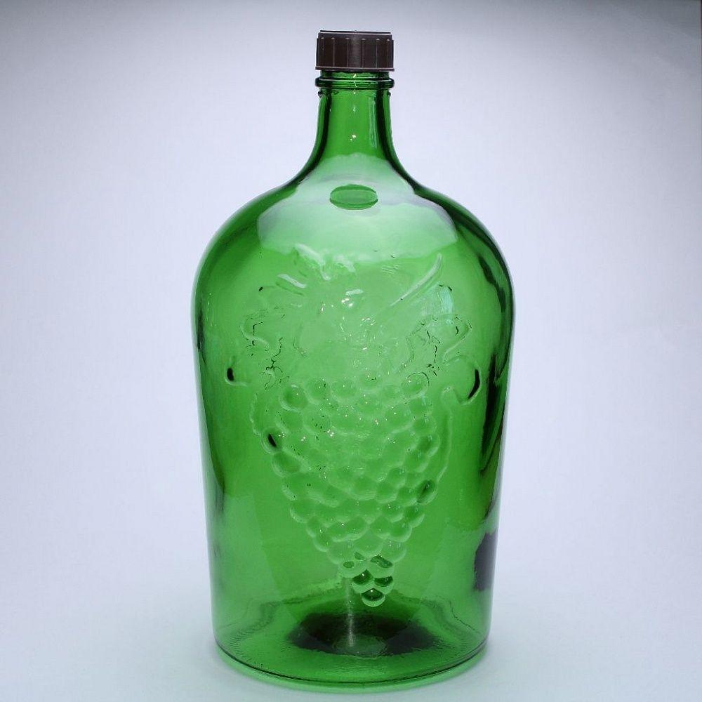 Стеклянная бутылка 5 л. (5000 мл.) винная (38) зеленая