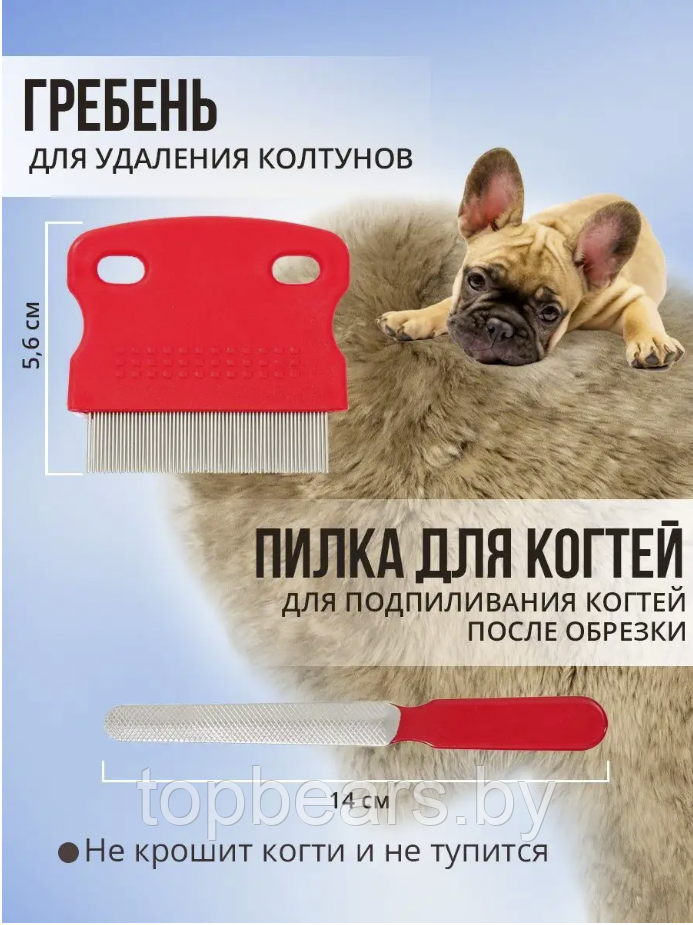 Универсальный набор для груминга и ухода за домашними животными, вычесывания из 8 предметов - фото 3 - id-p219791030