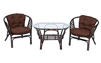 IND Комплект Багама 1 дуэт темно-коричневый подушка коричневая овальный стол