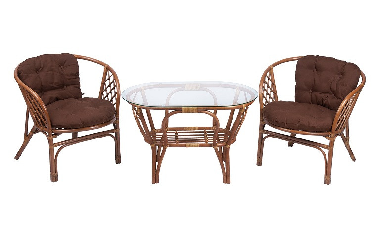 IND Комплект Багама 1 дуэт миндаль матовый подушка коричневая овальный стол - фото 1 - id-p219792525