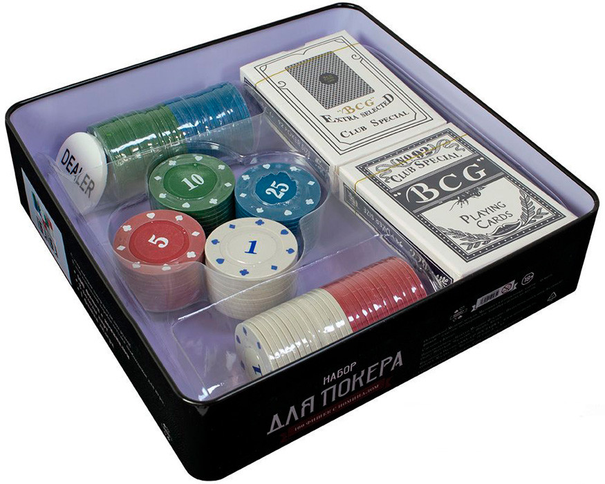 Набор для покера Фабрика Покера, 100, 4г., с номиналом - фото 2 - id-p219790850