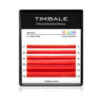 Ресницы цветные TimBale Red, Красные, Микс 6 линий (D 0.07 07-12 мм)
