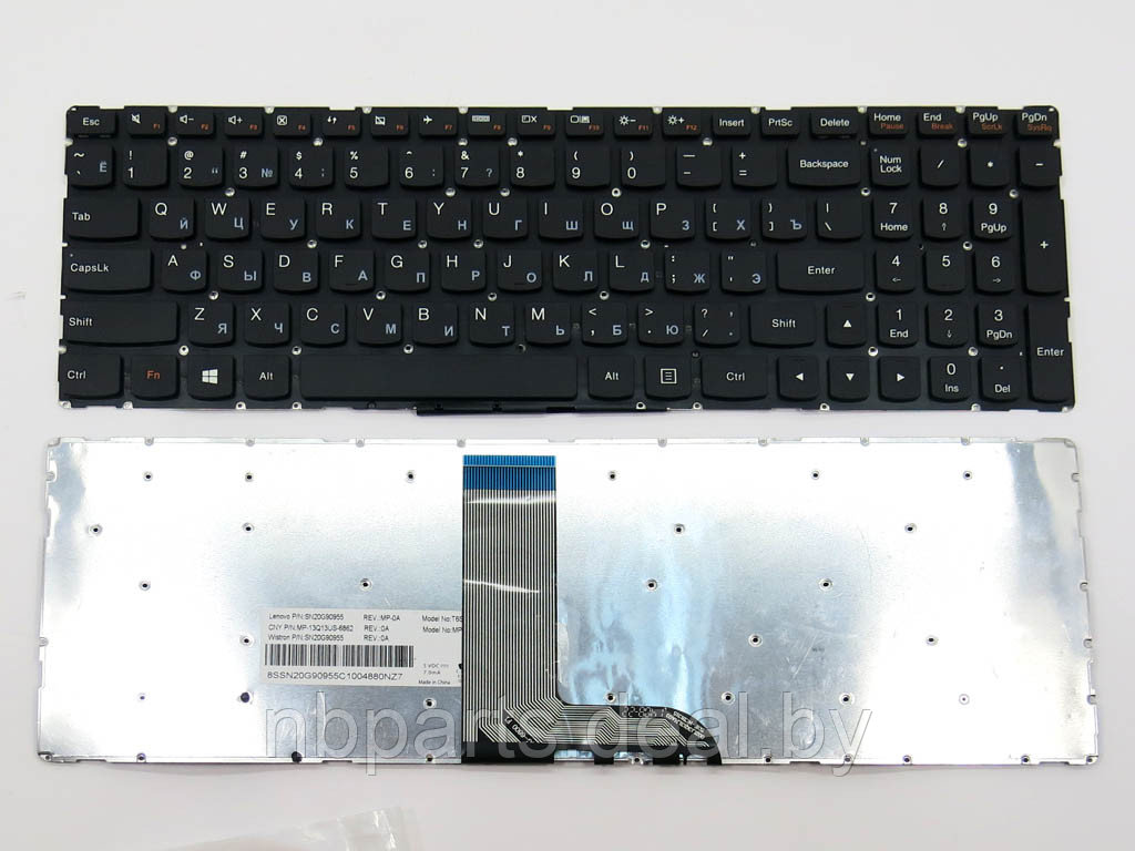 Клавиатура для ноутбука Lenovo Yoga 500-15ISK, чёрная, RU - фото 1 - id-p111769113
