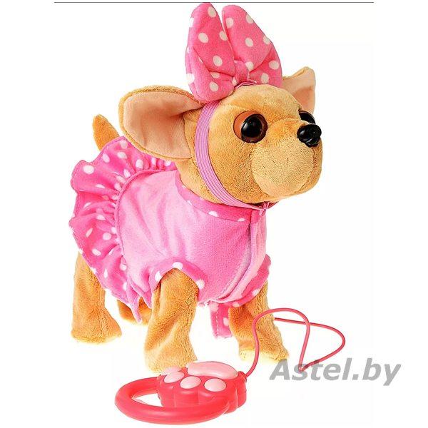 Мягкая игрушечная собачка Чихуахуа на поводке (розовый) - фото 6 - id-p219795666