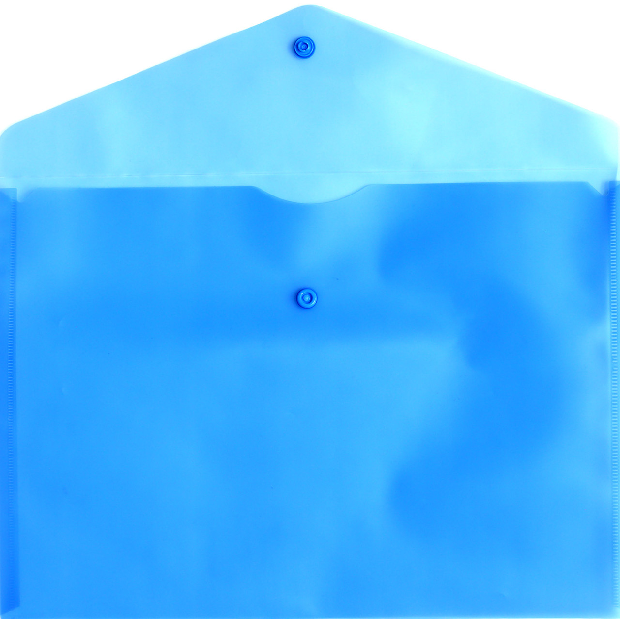 Папка-конверт пластиковая на кнопке «Бюрократ» Economy А4+ толщина пластика 0,10 мм, синяя