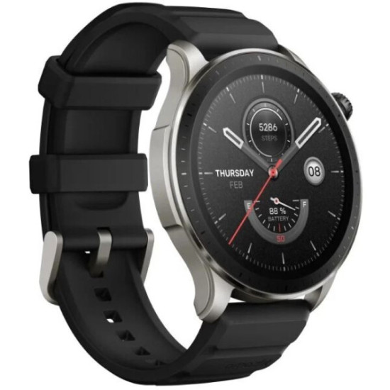 Умные часы Amazfit GTR 4 (серебристый, с черным ремешком из фторэластомера) - фото 2 - id-p219792935