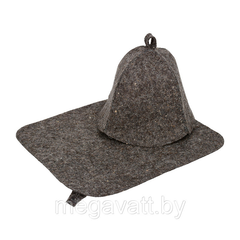 Набор из 2-х предметов (шапка, коврик) серый Hot Pot войлок