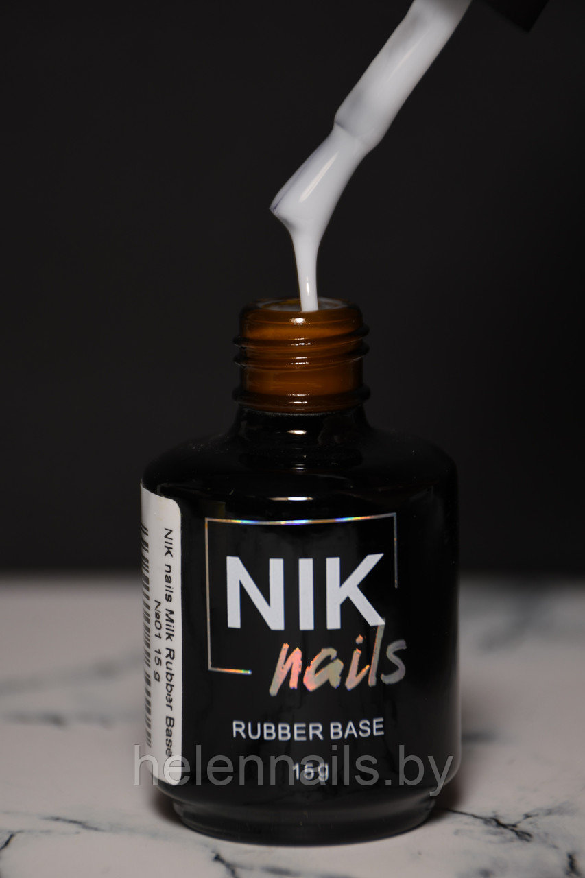 NIK nails rubber base milk 01 15g - фото 1 - id-p219809921