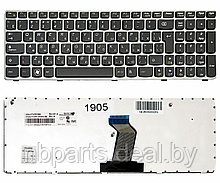 Клавиатура для ноутбука Lenovo Z570, B570, чёрная, большой Enter, с серой рамкой, RU