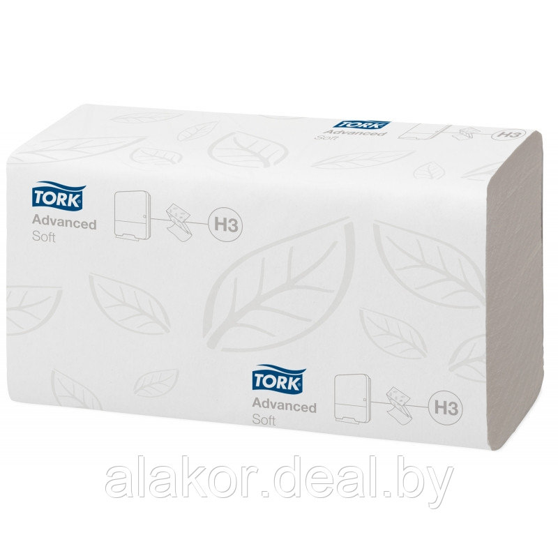 Полотенца бумажные Tork ZZ для диспенсера Н3, 200 л, H2, листовые, цвет серый, с тиснением, 2 слоя