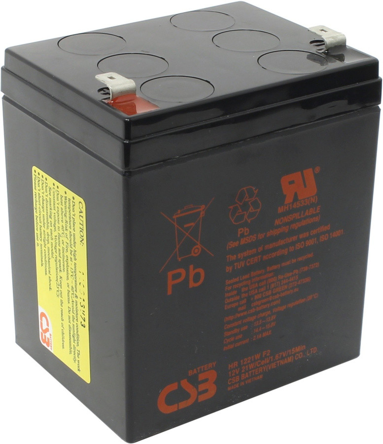 Аккумуляторная батарея CSB HR-1221W (12V, 5Ah, 21W) клеммы F2 (улучшенный аналог GP1245) - фото 1 - id-p219795051