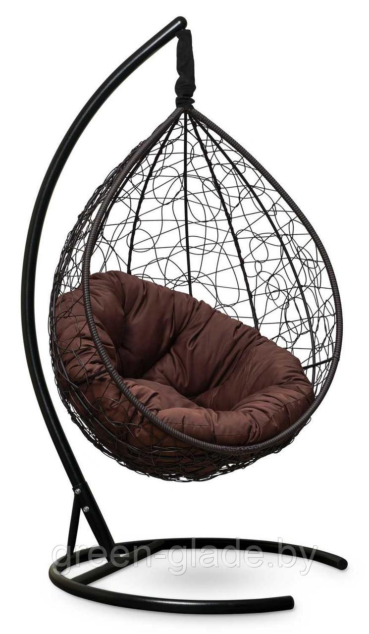 Подвесное кресло-кокон SEVILLA VERDE ротанг коричневый, подушка шоколад