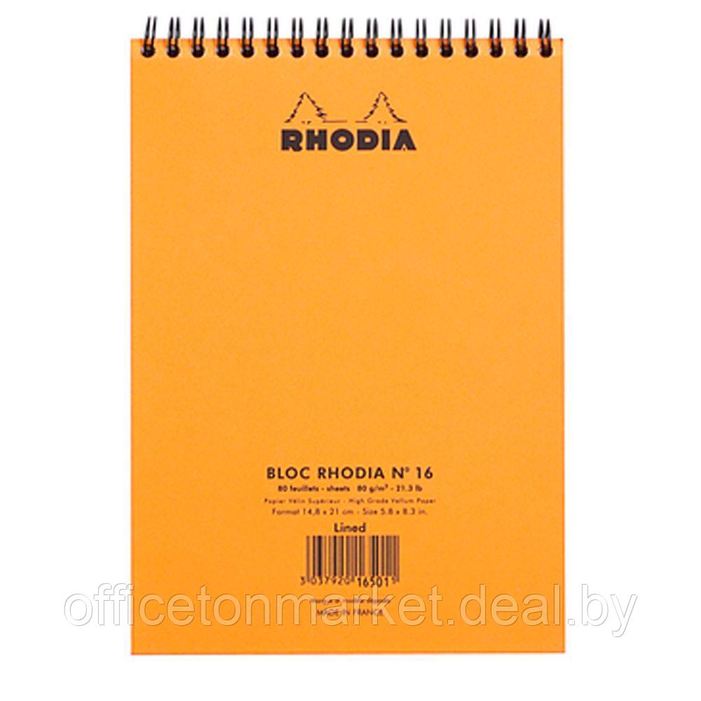 Блокнот "Rhodia", A5, 80 листов, линейка, оранжевый - фото 3 - id-p219812382