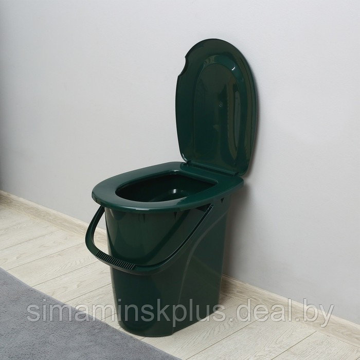 Ведро-туалет, h = 40 см, 24 л, съёмный стульчак, зелёное - фото 1 - id-p219813046