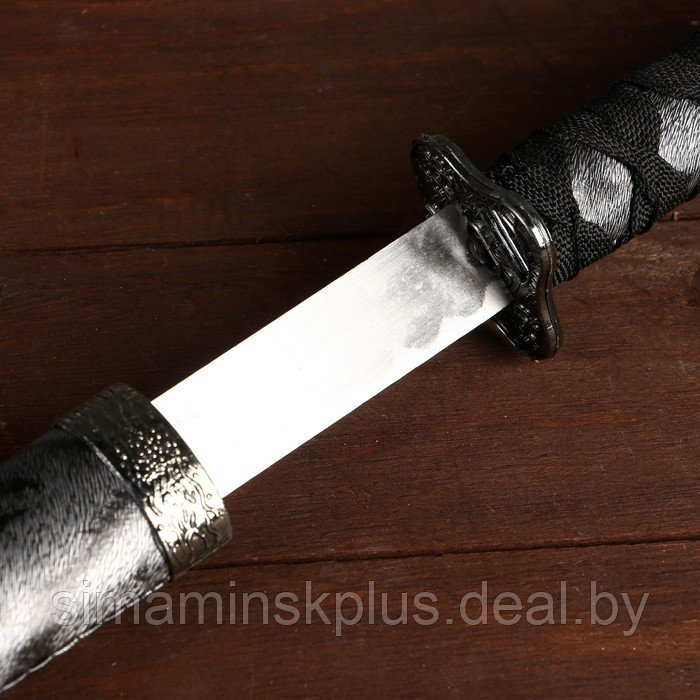Сувенирное оружие «Катана на подставке», серые ножны под зебру, 89см - фото 4 - id-p219813145