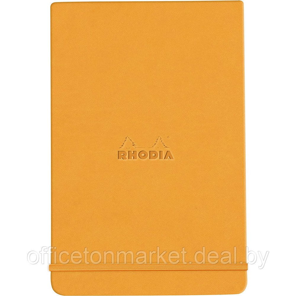 Блокнот "Rhodiarama Webnotepad" на резинке, A5, 96 листов, линейка, оранжевый - фото 1 - id-p219812392