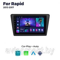 Штатная магнитола 9″ TS18 Android для Skoda Rapid 2012-2020 4/34Gb AHD CarPlay Android Auto