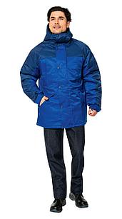 Куртка утепленная зимняя Русская Аляска (цвет василек с темно-синим)