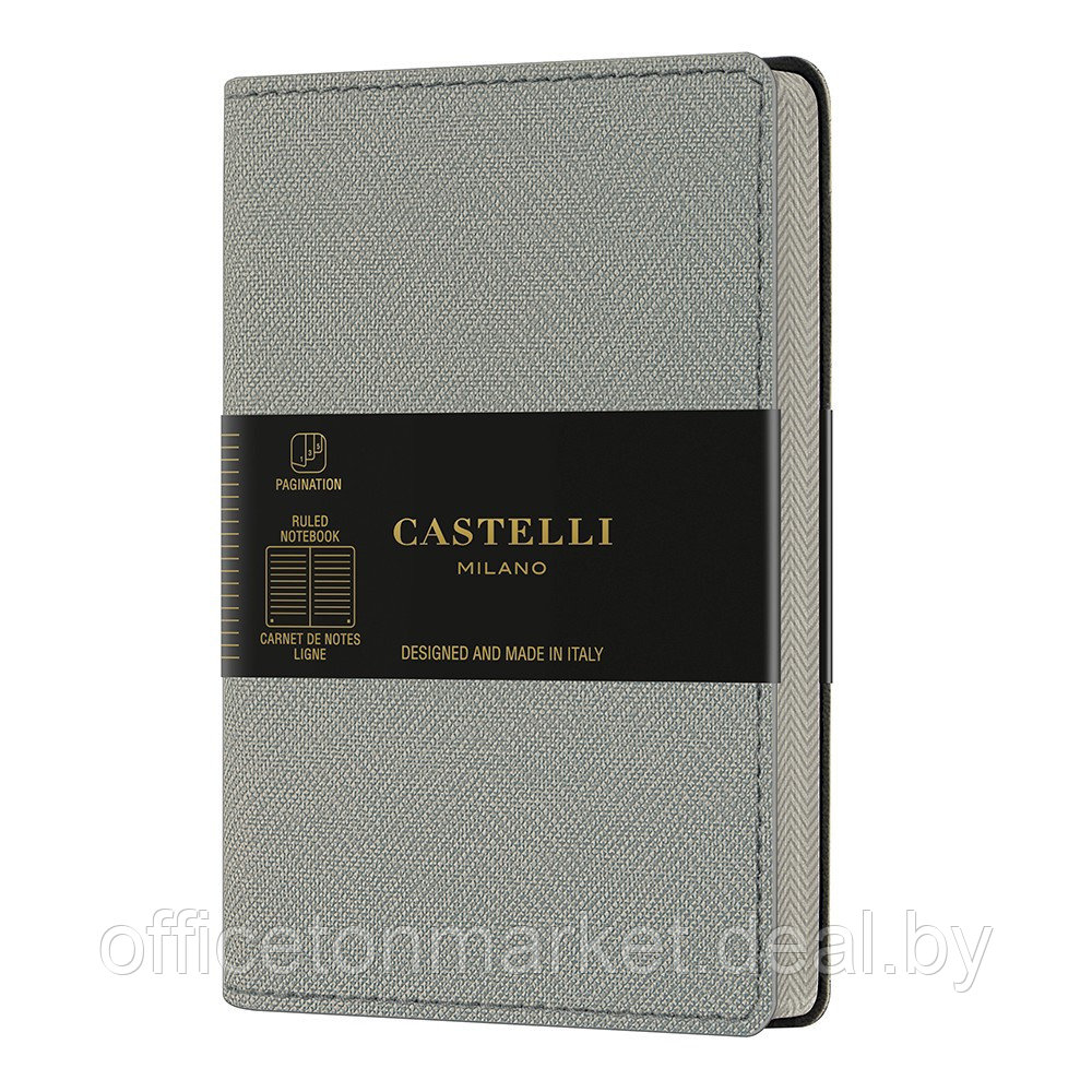 Блокнот Castelli Milano "Harris Oyster Grey", A6, 96 листов, линованный, серый - фото 1 - id-p219823522