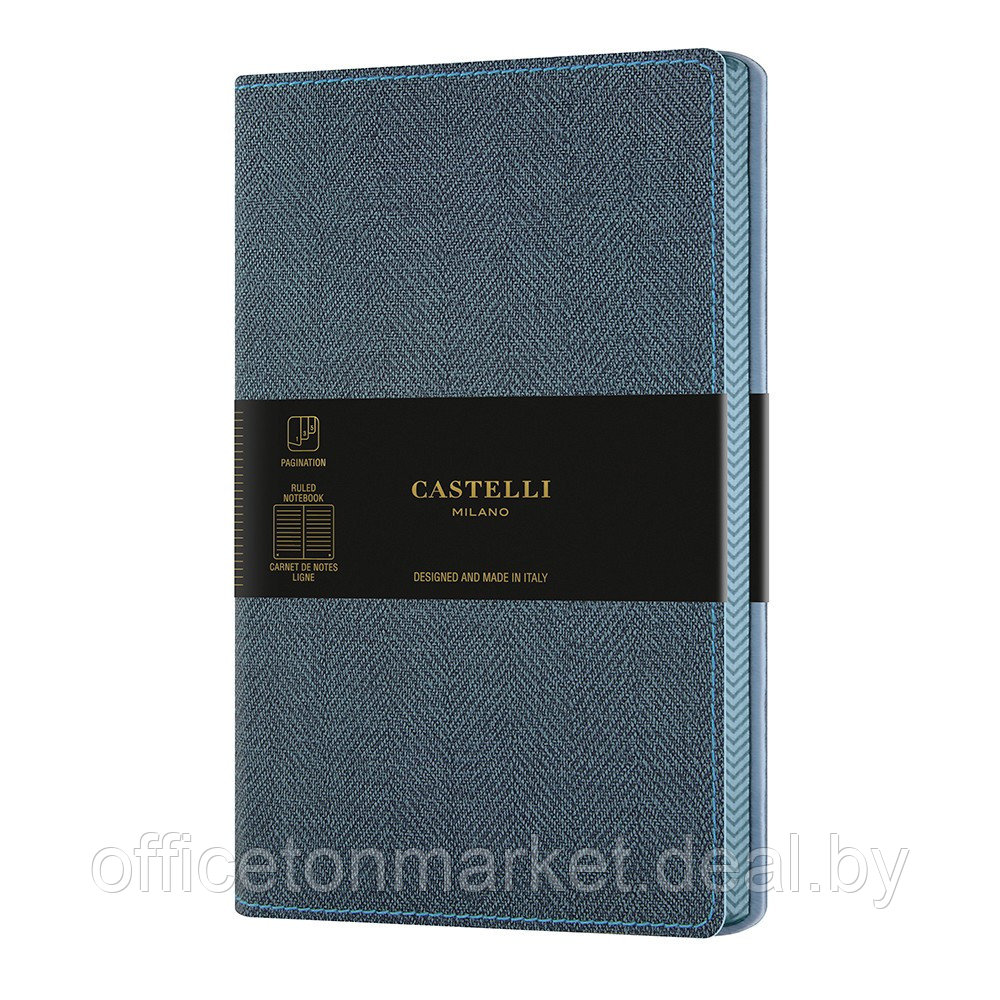 Блокнот Castelli Milano "Harris Slate Blue", A5, 120 листов, линейка, синий - фото 1 - id-p219823526