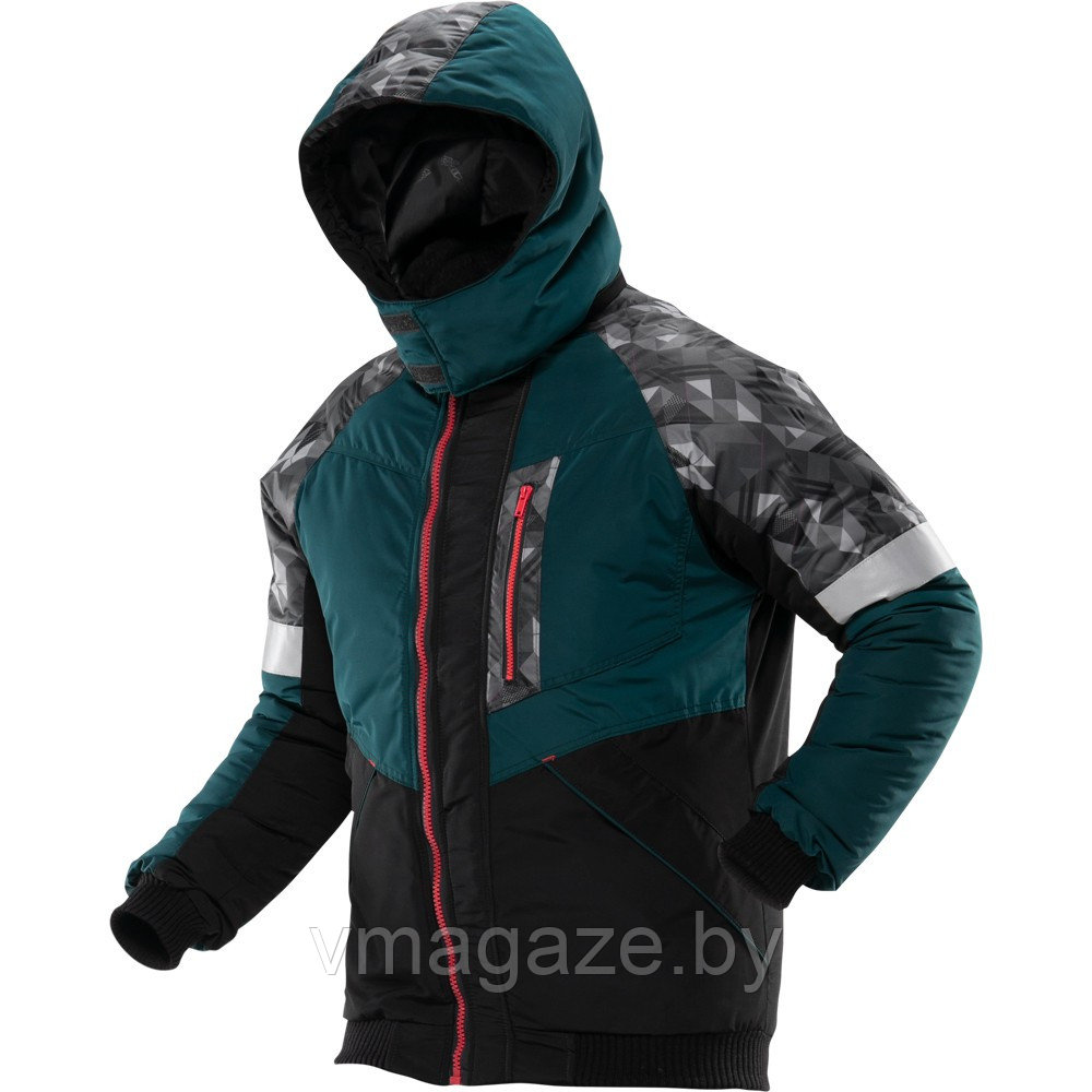 Куртка утепленная зимняя Конструктор (цвет зеленый с черным) - фото 4 - id-p219825876