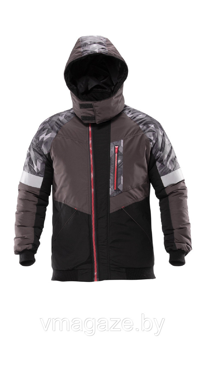 Куртка утепленная зимняя Конструктор (цвет серый с черным) - фото 4 - id-p219828004