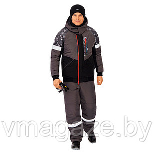 Куртка утепленная зимняя Конструктор (цвет серый с черным)