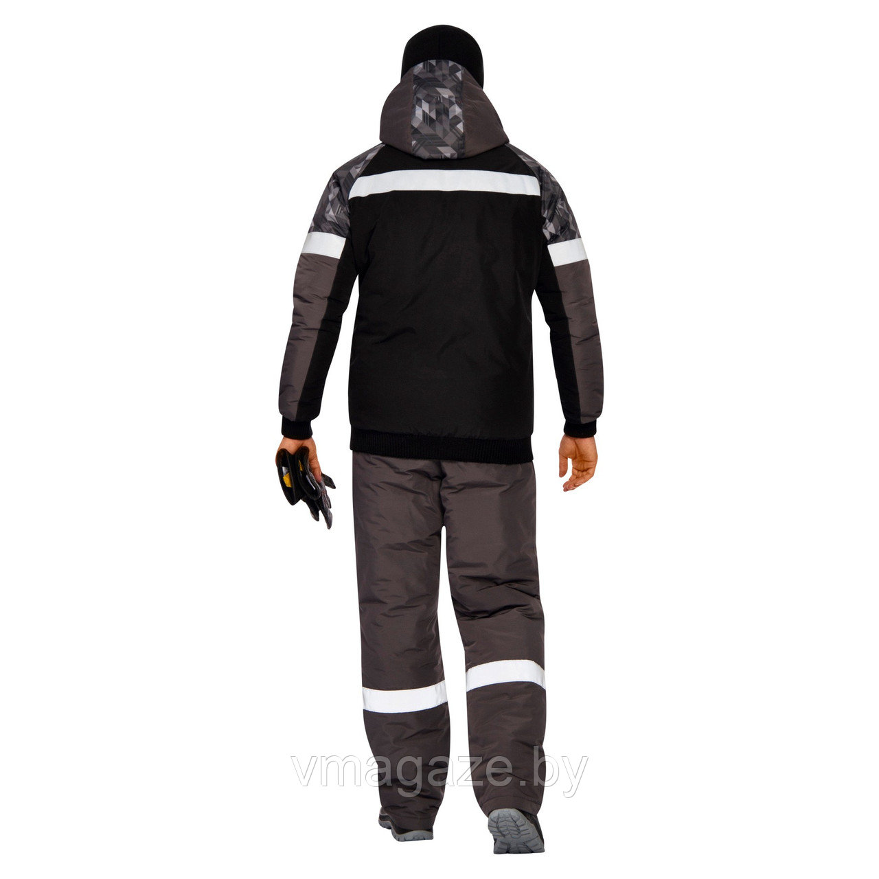 Куртка утепленная зимняя Конструктор (цвет серый с черным) - фото 2 - id-p219828004